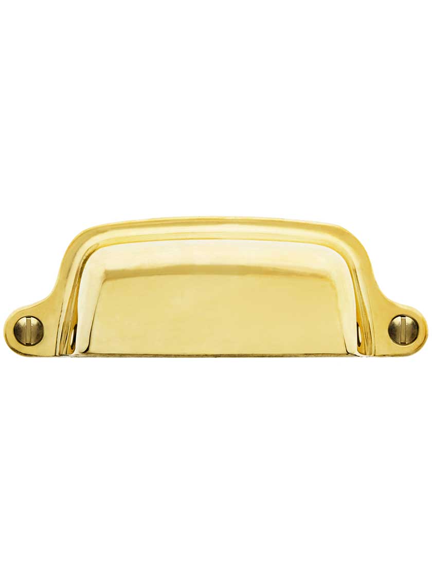 3 3/16" Tapered Brass Bin Pull With Choice of Finish - 3" Center-to-Center